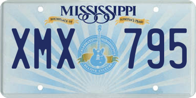 MS license plate XMX795