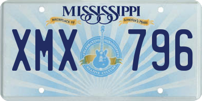 MS license plate XMX796