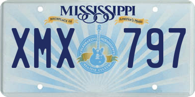 MS license plate XMX797