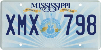 MS license plate XMX798