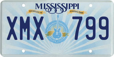 MS license plate XMX799