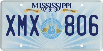 MS license plate XMX806