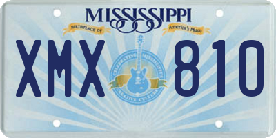 MS license plate XMX810