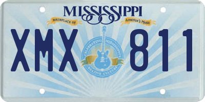 MS license plate XMX811