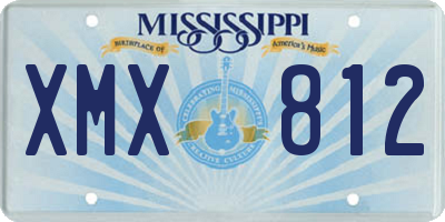MS license plate XMX812