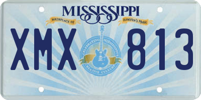 MS license plate XMX813