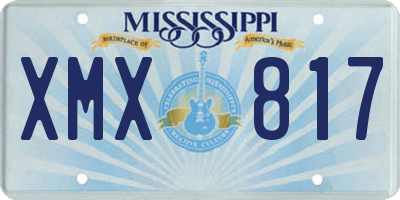 MS license plate XMX817