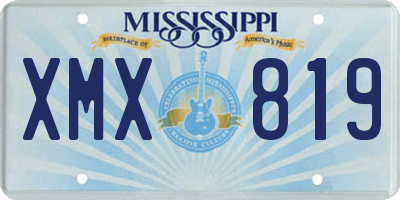MS license plate XMX819