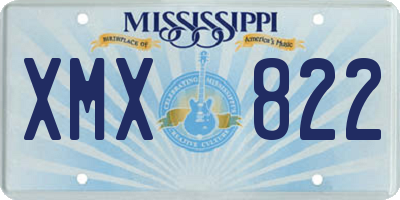 MS license plate XMX822