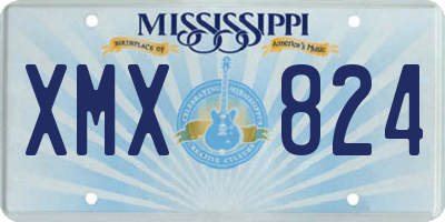 MS license plate XMX824