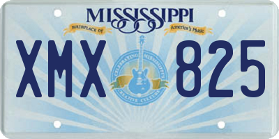 MS license plate XMX825