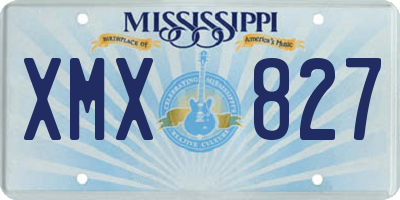 MS license plate XMX827