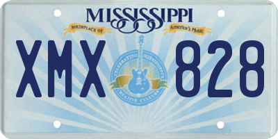 MS license plate XMX828