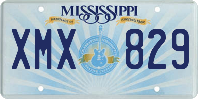 MS license plate XMX829