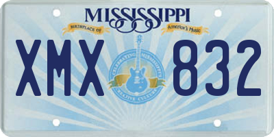 MS license plate XMX832