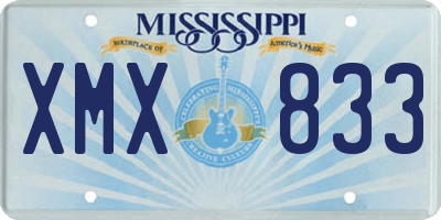 MS license plate XMX833