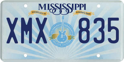 MS license plate XMX835