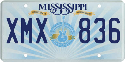 MS license plate XMX836