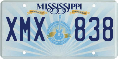 MS license plate XMX838