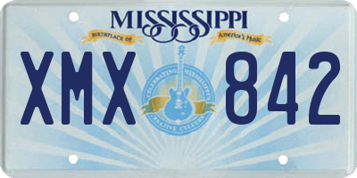 MS license plate XMX842