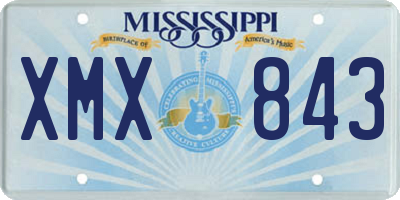 MS license plate XMX843