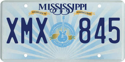 MS license plate XMX845