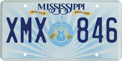 MS license plate XMX846