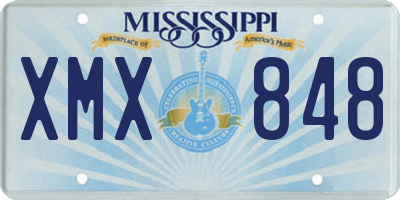 MS license plate XMX848