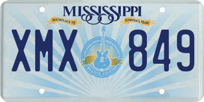 MS license plate XMX849