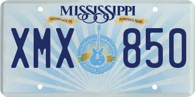 MS license plate XMX850