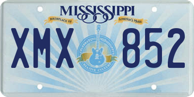 MS license plate XMX852