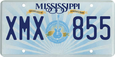 MS license plate XMX855