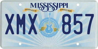 MS license plate XMX857