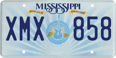 MS license plate XMX858