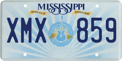 MS license plate XMX859