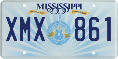MS license plate XMX861