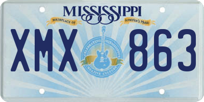 MS license plate XMX863