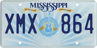 MS license plate XMX864