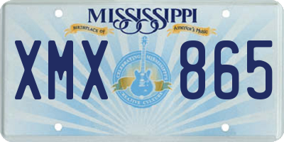 MS license plate XMX865