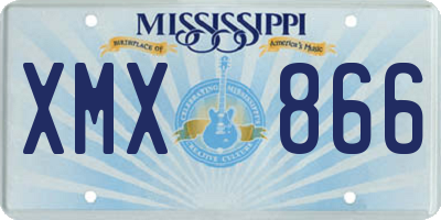 MS license plate XMX866