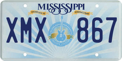 MS license plate XMX867
