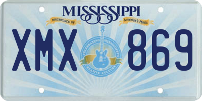 MS license plate XMX869