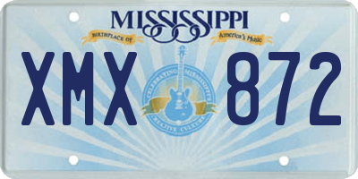 MS license plate XMX872