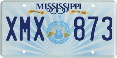 MS license plate XMX873