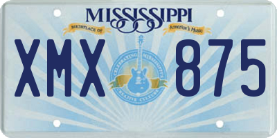 MS license plate XMX875