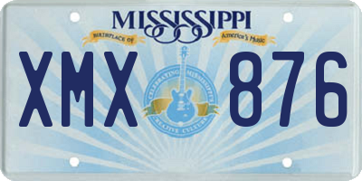 MS license plate XMX876
