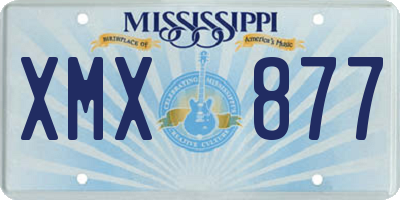 MS license plate XMX877