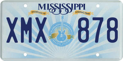 MS license plate XMX878