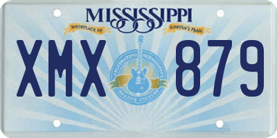 MS license plate XMX879
