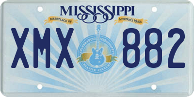 MS license plate XMX882
